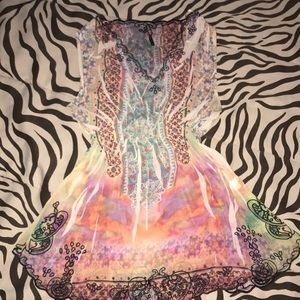 Multicolor sheer blouse